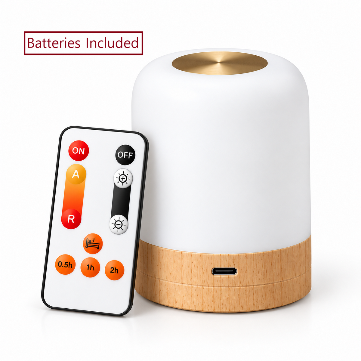 The Driftback sleep lamp with the free remote control, batteries included